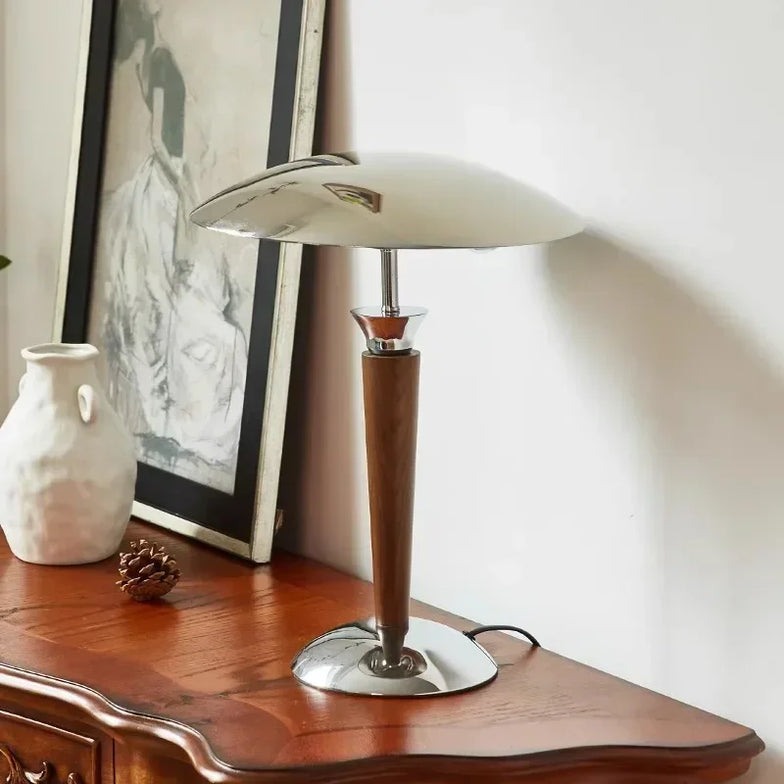 Polaris Wood & Chrome Desk Lamp