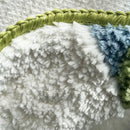 Irregular green landscape tufted area rug with moss texture multicolor abstract design
