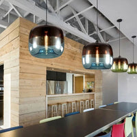 gradient glass pendant lamp ombré hand-blown LED hanging light