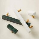 Brass Marble Crystal Stone Furniture Handles White Green Long Round Pulls Cupboard Dresser Drawer Cabinet Knobs-Letifly Lights and Decor
