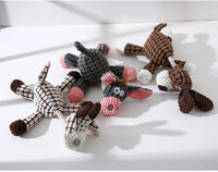 Plush corduroy squeaky dog toy animal shape durable chew toy for puppies and dogs
