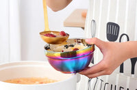 Small&Big Stainless Steel Chinese Rainbow Round Bowl Rice Soup Double Hot Insulation Container Noodle Bowl Kitchen Tableware-Letifly Lights and Decor