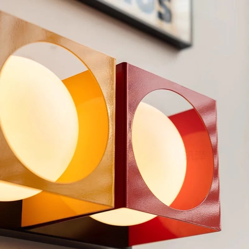 Memphis Bedroom Bedside Wall Lamps Red Yellow Glass Ball Lamp LED Modern Color Dopamine Living Room Corridor Aisle Wall Lights-Letifly Lights and Decor