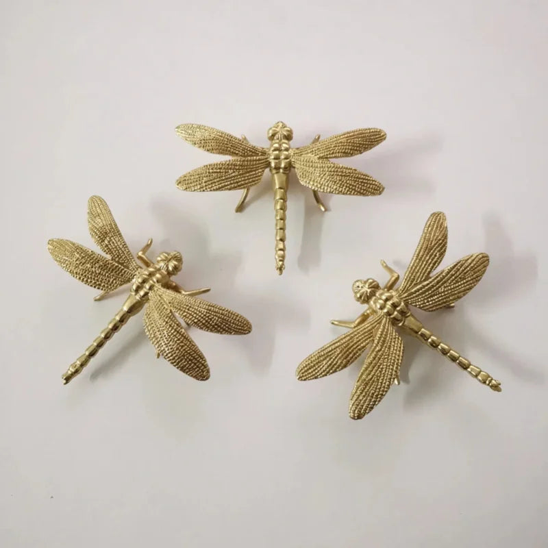 Gilded Dragonfly Cabinet Handle