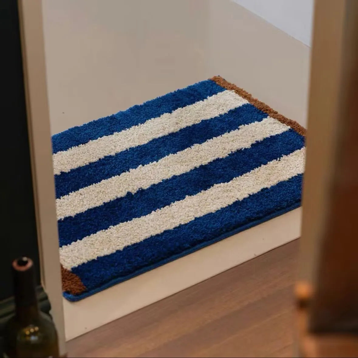 Nordic Tufting Stripe Bathroom Mat Tufted Bathmat Soft Geomrtic Rug Pad Living Room Carpet Anti-slip Hallway Home Room Decor-Letifly Lights and Decor