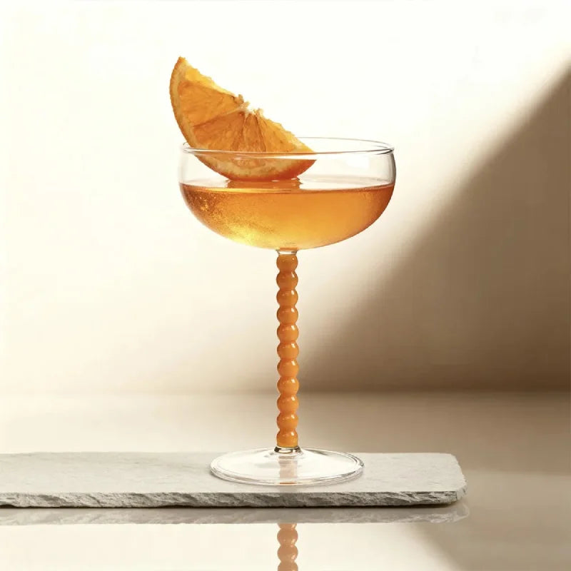 Gilded Era Beaded Coupe Glass