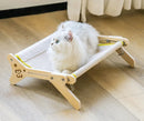 Cat window perch soft plush mount no-drill wood frame