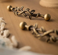 Santaya Brushed Brass Handles Vine-shaped for Kitchen Cabinets Bedroom Wardrobe Drawer Knobs and Furniture Handle-Letifly Lights and Decor