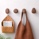 Cabinet handle solid walnut smooth pebble shape modern design