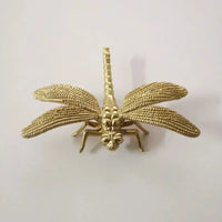 1Pc Dragonfly Brass Handle Pure Copper Drawer Cabinet Door Knob Diy Gold Furniture Pulls Handles-Letifly Lights and Decor