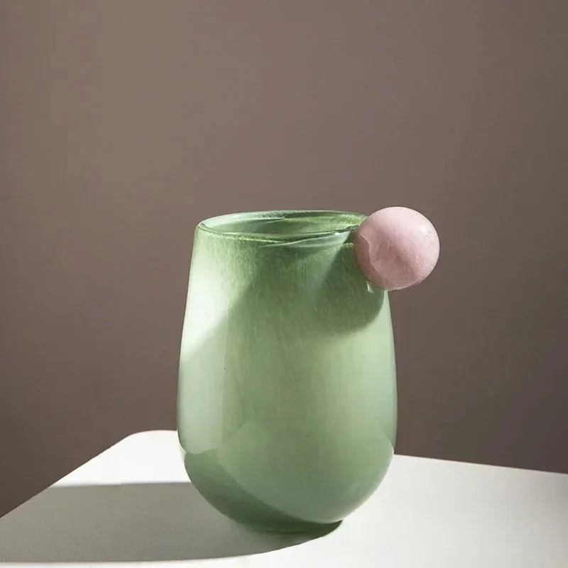 The Pop Vase Collection Candy Style Colorful Glass Vase Hydroponics Flower Pot Desk Decoration Flower Arrangement Floral Vases Room Aesthetic Decor