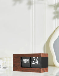 European Style Table Clocks with Calendar Mechanical Page Turning Clock Retro Desktop Clock for Home Living Room Office Decor-Letifly Lights and Decor