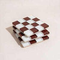 Pixel Checkered Tile Coasters