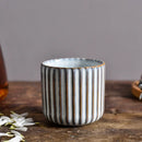 Ceramic ribbed retro tea cup hand-glazed Japanese style coffee wine mug