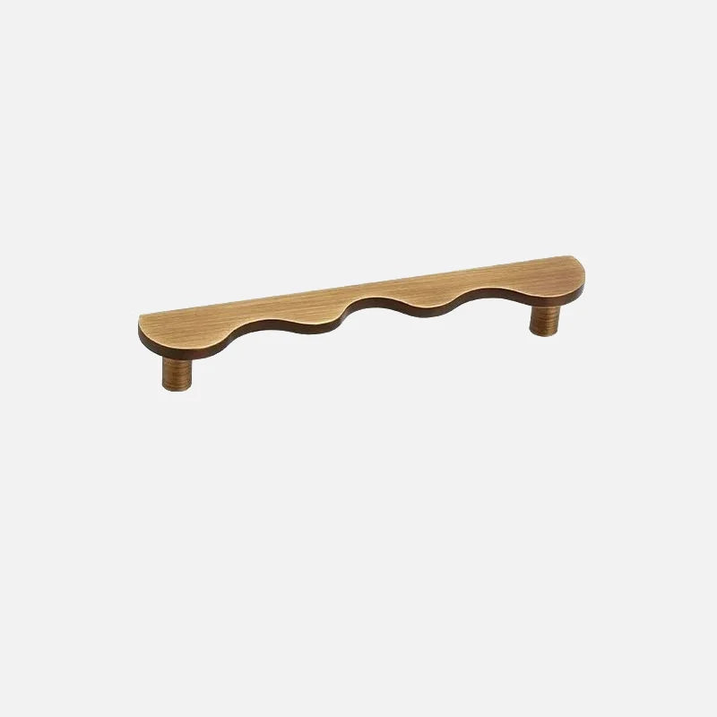 Brass Wave Shape Cabinet Handles Modern Drawer Pulls Gold/Black Furniture Handles for Kitchen Wardrobe Door-Letifly Lights and Decor