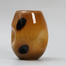 Amberfield Polka Vase Amber glass vase with black polka dots modern decorative elliptical vase