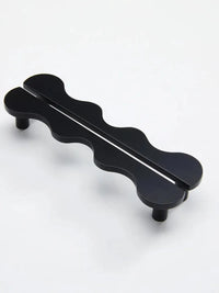 Brass Wave Shape Cabinet Handles Modern Drawer Pulls Gold/Black Furniture Handles for Kitchen Wardrobe Door-Letifly Lights and Decor