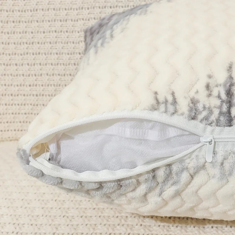 Plush pillow covers ink-wash ombré velour ultra-soft set of 2 pillowcases