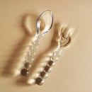 Lightweight Clear Glass Dinnerware Set Tableware Set Fork Spoon Flatware Set For Tea Salad Fork Fruit Ice Cream Glass Food Spoon-Letifly Lights and Decor