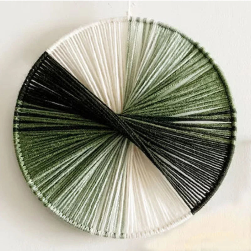 Thread Bloom Wall Art Handmade cotton thread circular wall art modern macrame-inspired décor