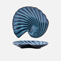 Ceramic shell plate kiln glaze ocean-inspired tableware