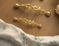 Santaya Brushed Brass Handles Vine-shaped for Kitchen Cabinets Bedroom Wardrobe Drawer Knobs and Furniture Handle-Letifly Lights and Decor