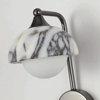 Orion Marble Sconce Black marble wall sconce alabaster stone modern luxury bedroom wall light