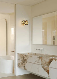 Marble wall sconce LED natural stone modern cylindrical ambient lighting