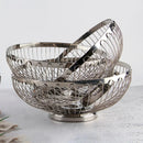 Verge Wire Basket Set stainless steel wire fruit basket modern kitchen bowl polished silver produce holder