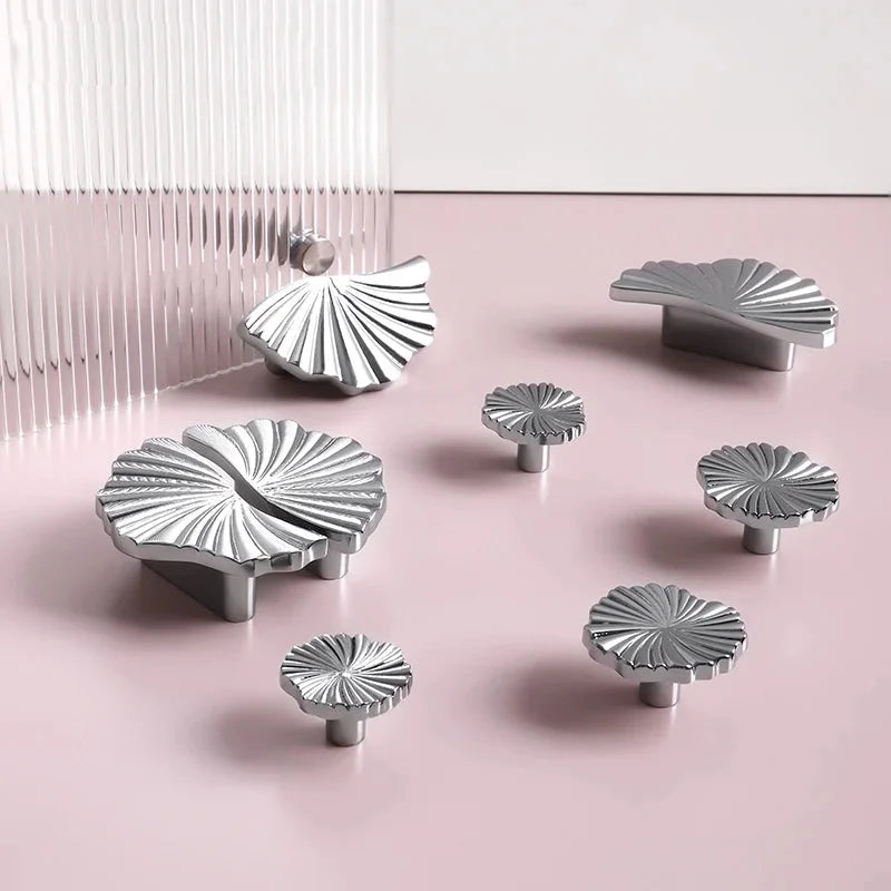 Santaya Brass Cabinet Pulls Cup Flat Chrome Drawer Pulls Kitchen Cupboard Bathroom Dresser Cabinet Knob Hardware Silver Handles-Letifly Lights and Decor