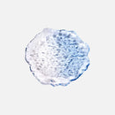 Zenith glass coaster set with irregular edges, transparent pink and blue textured plates for home dessert, dim sum, fruit, and decorative use