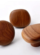 Cabinet handle solid walnut smooth pebble shape modern design