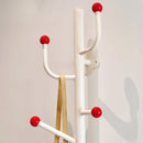 Wall-mounted coat rack with ball hooks, vertical organizer with 4 or 6 hooks