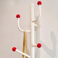 Wall-mounted coat rack with ball hooks, vertical organizer with 4 or 6 hooks