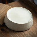 Ceramic salad bowl vintage textured glaze wide shallow durable rustic