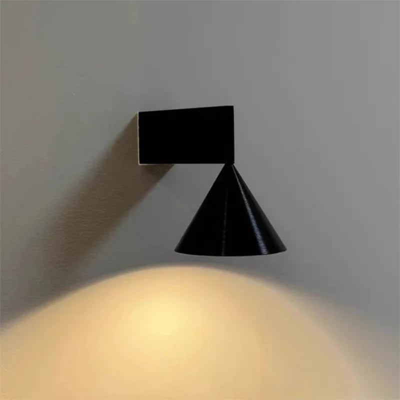 minimalist bedroom bedside wall lamp new conical geometric simple designer high-end background wall aisle lamp