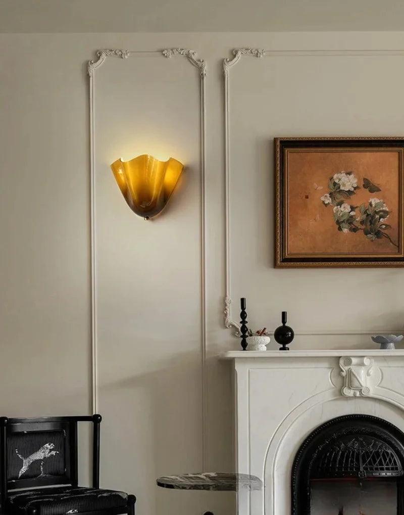 Wall Sconce petal glass sculptural ambient lighting colored glass decorative wall lamp