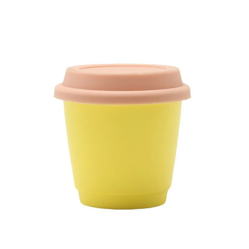 250ML Solid Color Ceramic Coffee Cup Silicone Cover Breakfast Milk Cup Couple Creative Mug Ceramic Latte Flower Mug Home Cups-Letifly Lights and Decor