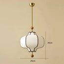 Retro Fabric Lampshade Pendant Light Japan Circular LED for Room Dining Table Apartment Wooden Ball Lighting Fixtures E27-Letifly Lights and Decor