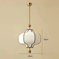 Retro Fabric Lampshade Pendant Light Japan Circular LED for Room Dining Table Apartment Wooden Ball Lighting Fixtures E27-Letifly Lights and Decor