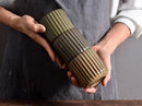 Ceramic ribbed retro tea cup hand-glazed Japanese style coffee wine mug