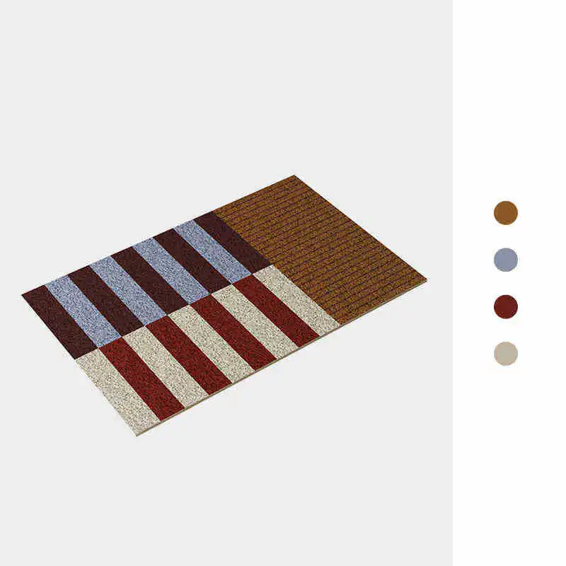 PVC Grids Floor Anti Slip Pad Aesthetic Home Room Decor Geometric Bathroom Mat Soft Rug Bedroom Carpet Doormat-Letifly Lights and Decor