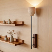 American Retro Style Wall Lamp Natural Stone E27 Bulb For Living Room Bedroom Hotel Wood Base Home Decor Sconce-Letifly Lights and Decor