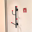 Wall-mounted coat rack with ball hooks, vertical organizer with 4 or 6 hooks
