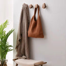 Cabinet handle solid walnut smooth pebble shape modern design