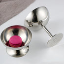 Stainless steel dessert pedestal bowl polished mirror finish modern serveware