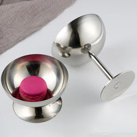 Stainless steel dessert pedestal bowl polished mirror finish modern serveware