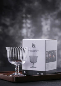 fluted crystal cocktail coupe glass elegant striped barware