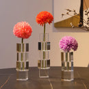 Glass block vase modern crystal geometric flower holder home décor