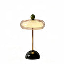 Mid-Century Modern Glass Table Lamp Vintage LED Bedside Desk Lamp Golden Metal Pole Bedroom Nightstand Decor Light-Letifly Lights and Decor